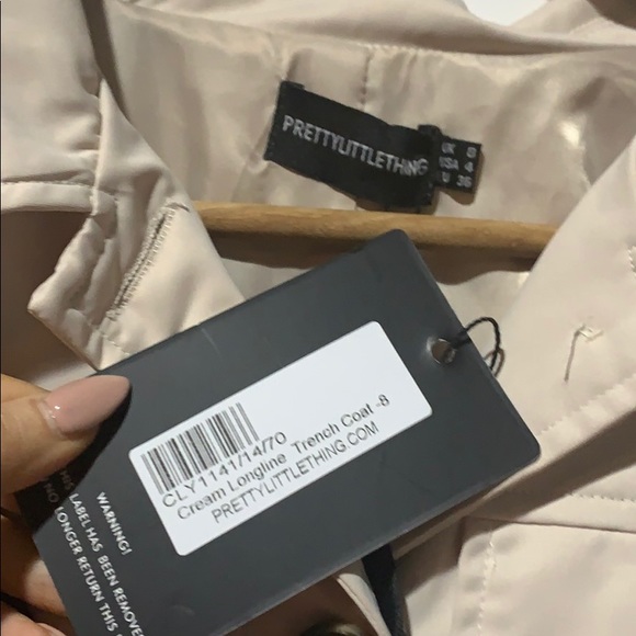 Cream longline trench coat - Picture 3 of 3